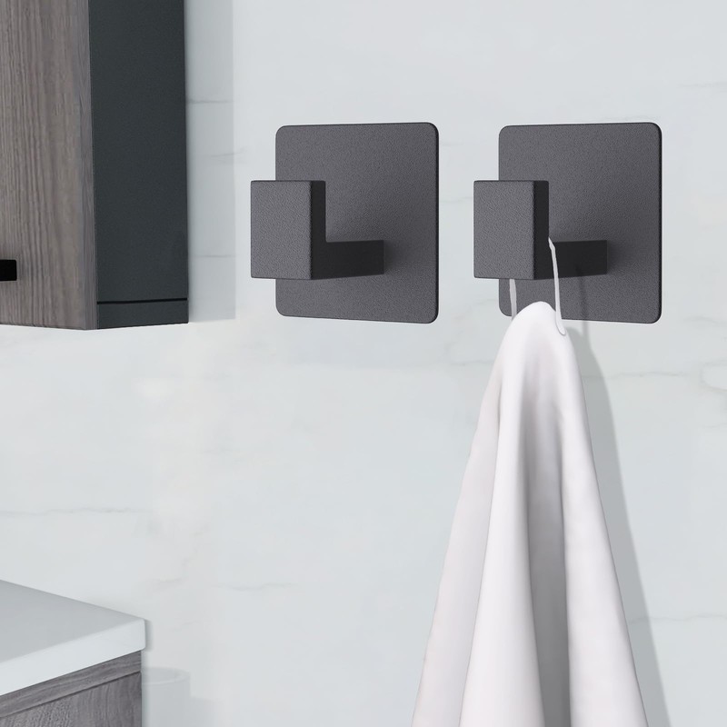 VAEHOLD 4 Pack Adhesive Towel Hooks, Heavy Duty Wall Hooks