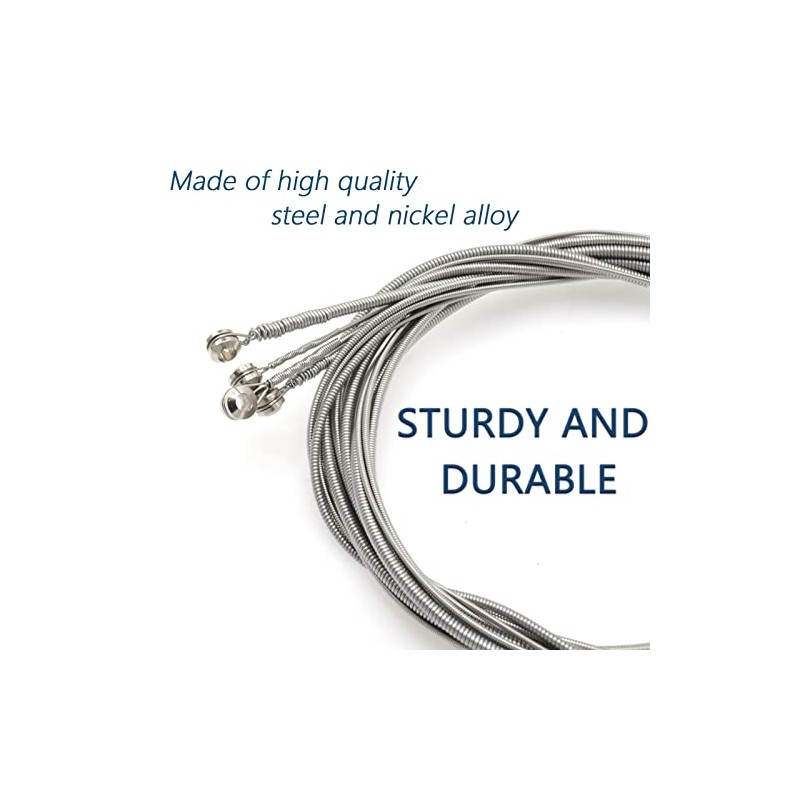 Cheerock Stainless Steel 4 String Bass Strings Replacement Set, Acoustic