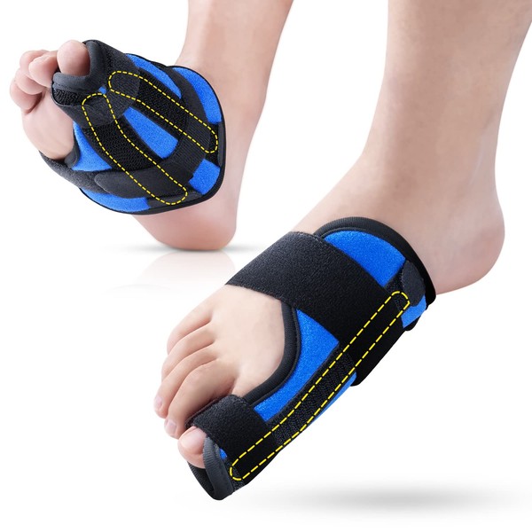 Big Toe Splint for Women & Men, Big Toe Brace for Big Toe Fracture Fixation, Adjustable Big Toe Protector with 2 Aluminum Bars Support, for Big Toe Sports Sprains， Injuries, Day & Night Support-Right
