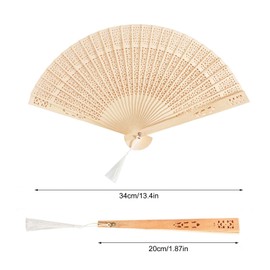 CAINCAY Pack of 4 Bamboo Hand Fan Wedding Fan Decoration Folding Fans Hand Folding Fan Handheld Folding Fan Chinese Fan with Tassels for Men Women Wedding
