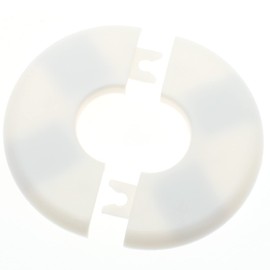 FDXGYH 2 Pcs ID 1.0 Inch ABS Wall Split Flange Self-Adhesive tape Round Escutcheon Plate Cover for Water Pipe Faucet Decoration Accessories [White]