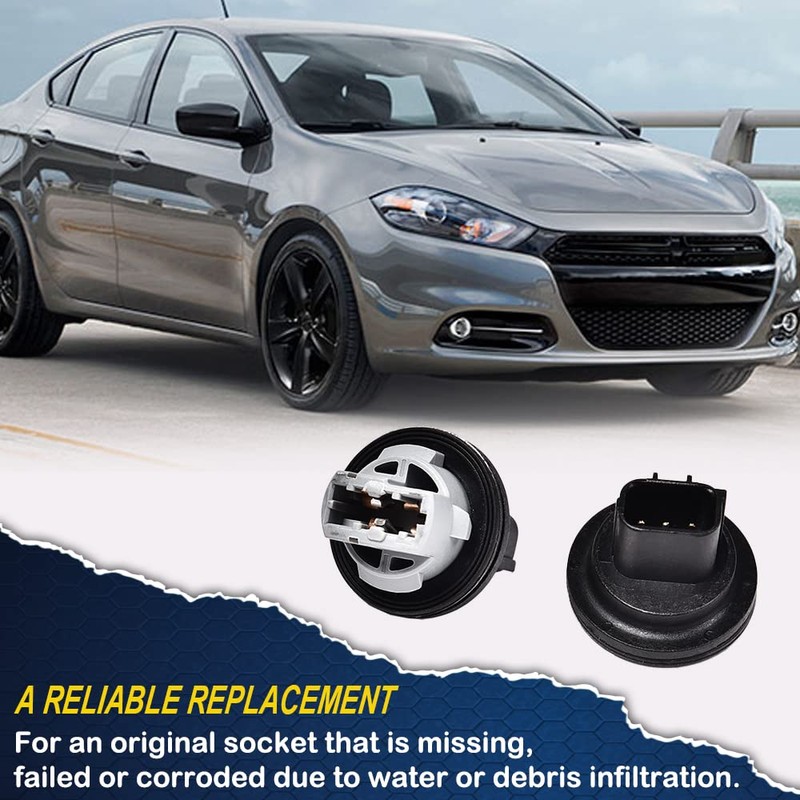 PIT66 2PCS Front Part Turn Signal Light Bub Plug Socket,