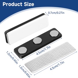 60 Pack Magnetic Name Tags, Name Tag Magnets Magnetic Name Badge with 3 Magnets, Reusable Magnetic ID Badge Holder for Office, School, Whiteboards, Fridge