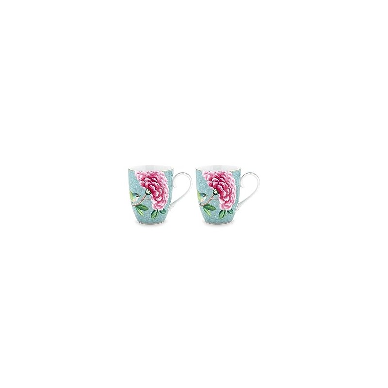 Pip Studio Set of 2 cups blushing birds, blue, 350
