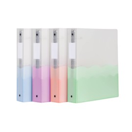 Oxford Wave Binders, Binders for School and Office, Strong Flexible Poly, 4 Wave Pockets, 4 Assorted Colors, Transluscent Covers, Holds up to 350 Sheets, 1.5 inch Binder, 4-Pack (91091)