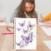 Foritho Purple and Gold Butterfly Notebook, Preppy Butterfly Journal for