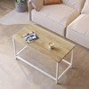 SAYGOER Small Rectangular Coffee Table Simple Modern Open Design Minimalist