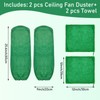 Hlimior 4 PCS Ceiling Fan Duster Kits,100% microfibre fan blade