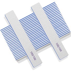 100 Pcs Professional Nail File - 100/100 Grit Nail Files, Acrylic Nail Files for Natural Nails, Nail Files and Buffers, Strong Nail File for Acrylic Nails, for Home and Salon Use