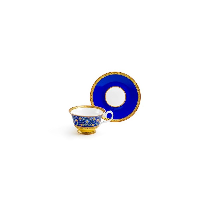 Gracie Bone China Royal Blue Floral Bone China Tea Cup