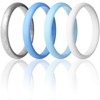 ThunderFit Stackable Silicone Wedding Rings for Women, Thin Rubber Engagement