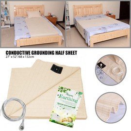 Grounding Bed Sheet Grounding Mat for Better Sleep, Comfortable and Breathable Antistatic Mattress with Grounding Function (68 x 132 cm)