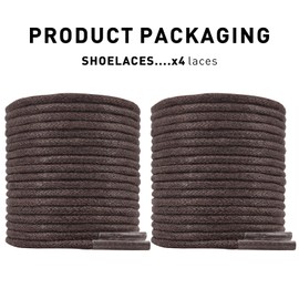 UamGlsob 2 Pairs Dress Shoelaces for Johnston and Murphy Men Oxford, 5/64''(2MM) Thin Waxed Shoe Laces Replacement Strings (Dark Brown, 47"/120cm)