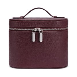 Makeup Bag Vanity Case with Removable Divider Travel Toiletry Bag Portable Cosmetic Bag Makeup Organizer Case for Women TikTokShopBacktoSchool:_Wine