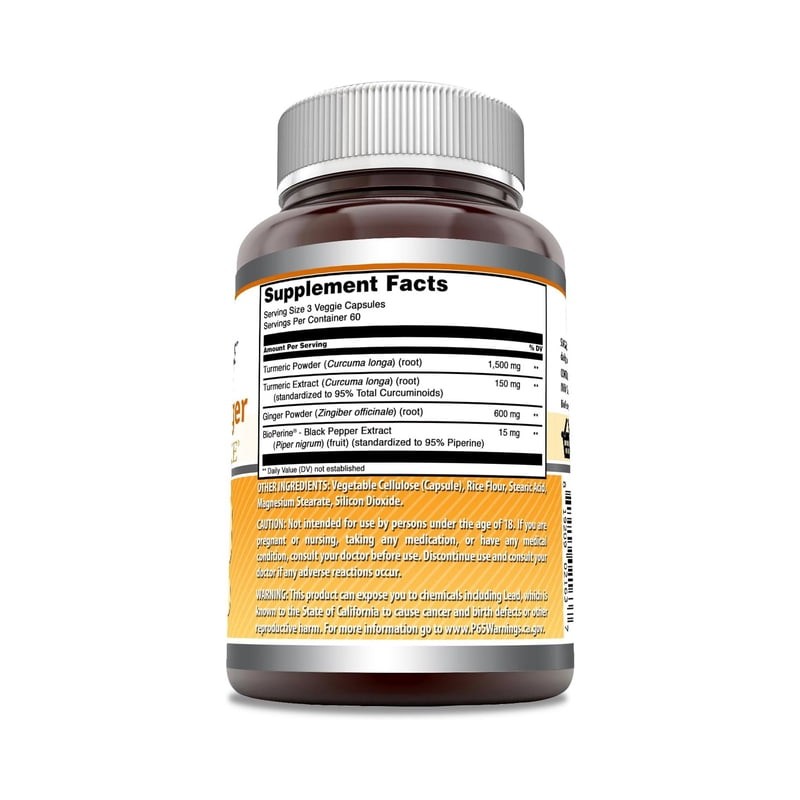 Amazing Formulas Turmeric & Ginger With Bioperine 180 Caps