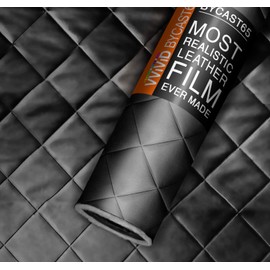 VViViD Bycast65 Black Quilted 3" x 3" Diamond Pattern Padded Marine Vinyl Roll (10ft x 54")