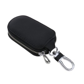 ECSiNG Car Key Chain Leather Bag Key Fob Protector Multifunction Holder Cover Case Auto Smart Remote Control Key Keyring Wallet for Women and Men Black Car Accessories