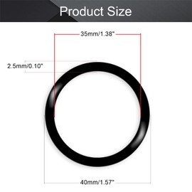 Othmro 10pcs Nitrile Rubber O-Rings, Seal Rubber Washers O Rings, 40mm OD 35mm ID 2.5mm Width, Metric Buna-N Sealing Gasket Rings