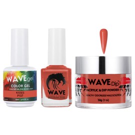 WAVEGEL Soak-Off Gel, Nail Lacquer & Acrylic/Dip Powder Matching Set - Simplicity Collection - #P137 Kisses