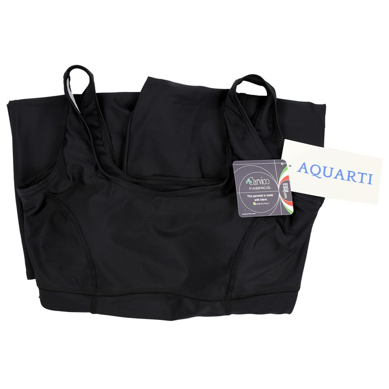 Aquarti Women's Swimming Costume with Leg Closed Back, Black /