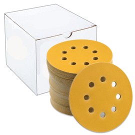100 Pcs 125mm Sanding Discs Pads, Premium 8 Hole 240 Grit Hook and Loop Sandpaper Sheet for Random Orbital Sander.