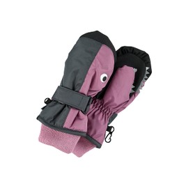 Sterntaler Unisex Children's Mittens with Thumb, Knitted Cuff and Velcro Fastening Glove, Berry pink