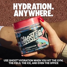 GHOST Hydration Tub, Electrolyte Powder, Kiwi Strawberry - Sugar Free Instant Electrolyte Drink Mix - Caffeine-Free Daily Hydration & Immune Support w