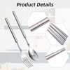 2 Piece Telescopic Fork Spoon Set, Extendable Fork, Long Telescopic