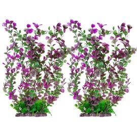 Hamiledyi Aquarium Plastic Plants Aquarium Decor Artificial Fish Tank Plants,Tall Fish Tank Decorations, Extra Large Aquarium Plant 20.4-inch Tall,2PCS