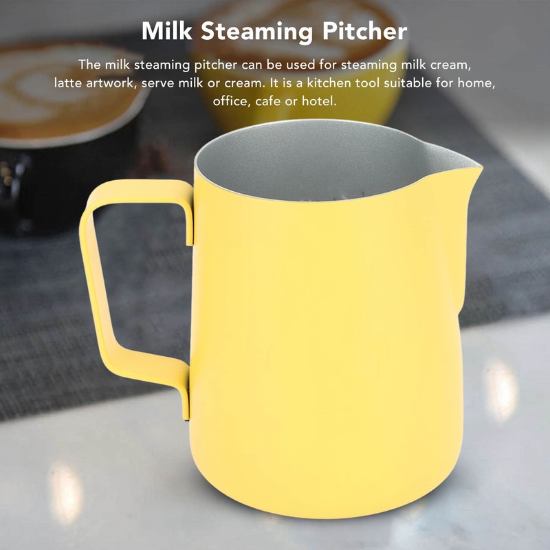 Milk Frothing Pitcher Stainless Steel 380ml Pointed Spout Milk Froth