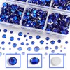 ELEEGEM Resin Rhinestones Kit for Crafts,8400 pcs Blue Flatback Rhinestones