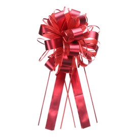 uxcell 10pcs 11 Inch Extra Large Pull Bow Metallic Gift Wrapping Bows Ribbon Organza Red for Wedding Baskets Presents Christmas Party