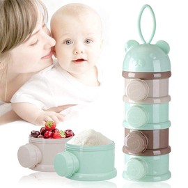 Enfudid Portable Milk Powder Dispensers Pot, 4 Layer Formula Milk Storage Container Portable Food Storage Containers, Food, Snacks, Powder Container for Travel and Outdoor Activities