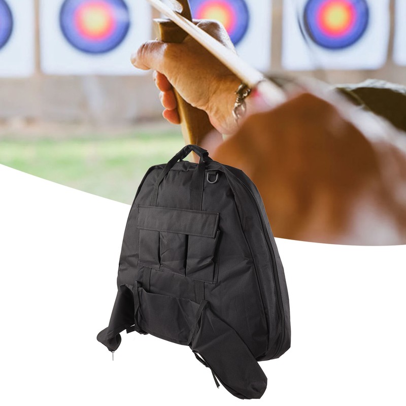 Canvas Composite Pulley Bow Bag Outdoor Archery Hiking Backpack Triangle
