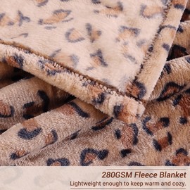 Viviland Fleece Blanket Twin Size Cheetah Print - 280GSM Lightweight Soft Fuzzy Cozy Plush Throw Blanket for Couch, Bed, Sofa, Travel, Camping, 60x80 inches