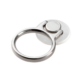 ELECOM Smartphone Ring Hold Ring 360 Degree Rotation Fall Prevention/Stand Function [Clear Type] Silver P-STRBCRSV