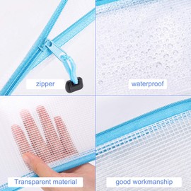 Sinzip 20 Pack Multicolored Zipper Mesh Pouch, Zipper Pencil Pouches Pen Bags, Multipurpose Travel Bags for Cosmetic School Office Supplies and Travel Accessories, 10 Colors (Assorted B)