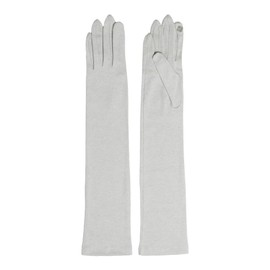 GlovesDEPO Women's Arm Cover, Organic Cotton, Luoyang Dye, Long Gloves, 5 Finger, blue