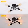 Qcyuui Industrial Semi Flush Mount Ceiling Light 4-Light Rustic Black
