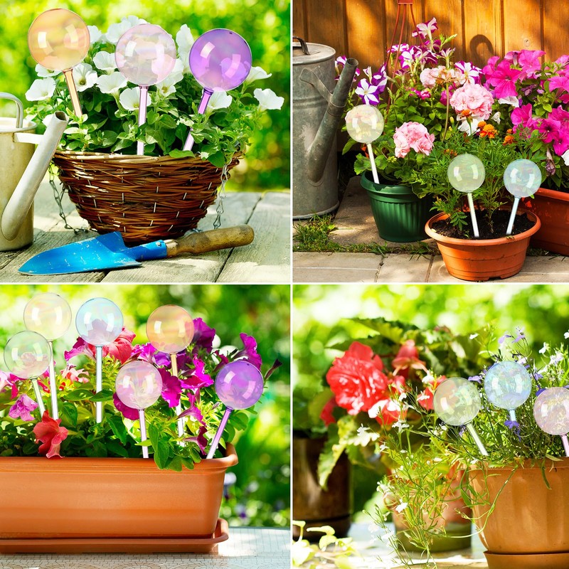 Maxdot 6 Pcs Large Plant Watering Globes Glass Automatic Self