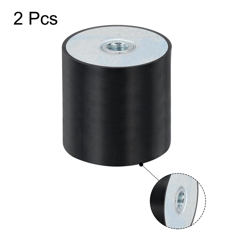 sourcing map 2Pcs 60 x 60mm M12 Thread Female Rubber