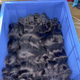 American Warehouse Delivery Cambodian Hair Best Quality Raw Human Hair  Straight Natural Body Wave and Burmese Curly Bundlestyle: natural wave 1 bundle, color: natural black, Stretched Length: 12 Inches