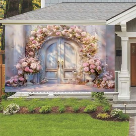 Fondo de fotografía floral rosa de 10 x 8 pies, pintura al óleo retro, fotografía de flores, telón de fondo de fotografía de boda, retrato de boda, fiesta de cumpleaños, decoración de fondo