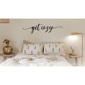 Make Unique Get Cosy Wall Sticker – Vinyl Quote Wall Art – 11 Colours – Easy Application, Removable Home Décor for Living Rooms. (Matt Black, 55 CM)