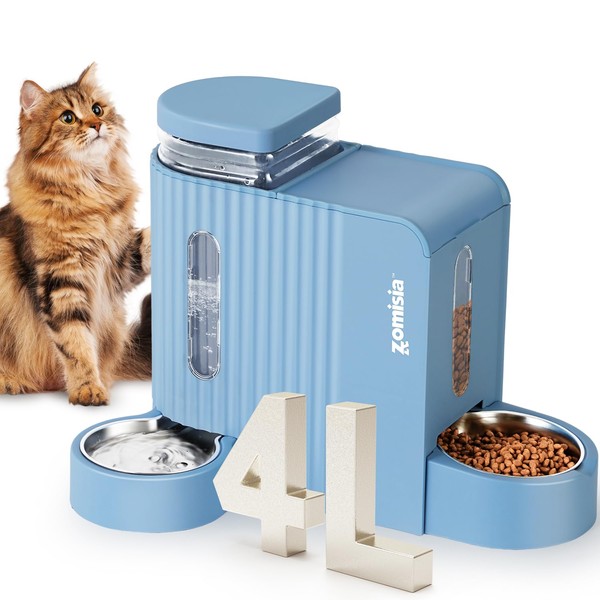 Gravity Cat Feeder and Water Dispenser with 304 Stainless Steel