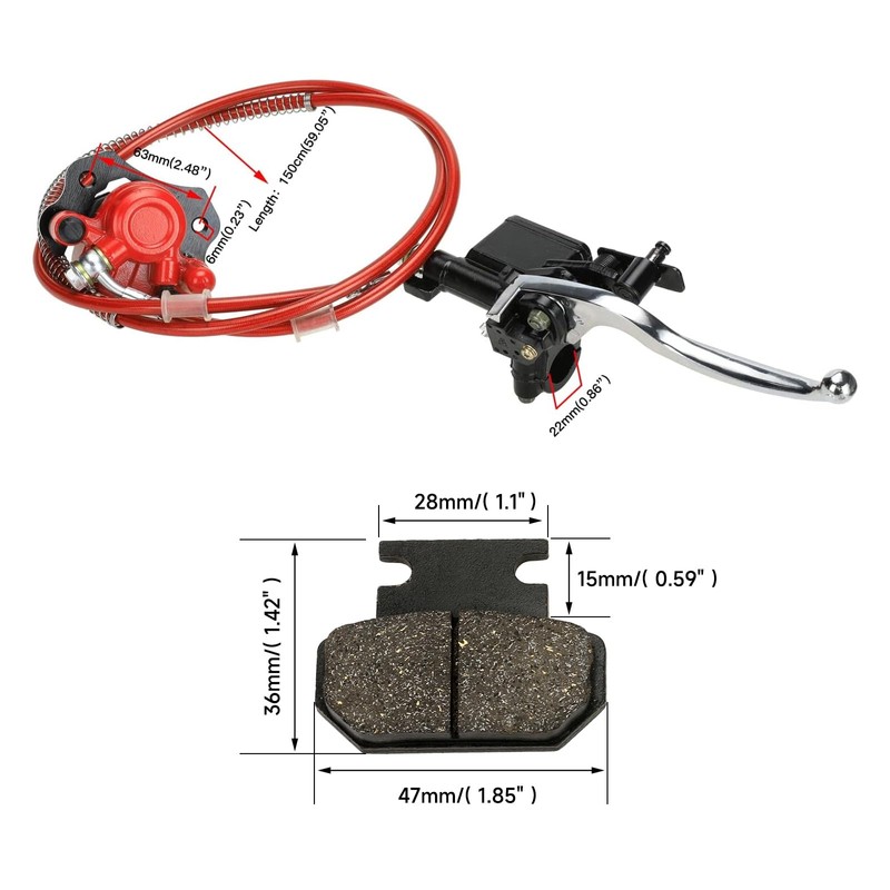 FVRITO Rear Hydraulic Disc Brake System Hand Brake Master Cylinder