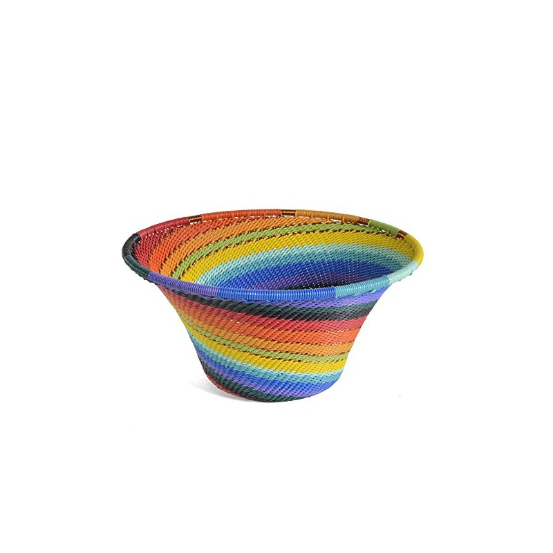 Fair Trade Zulu Telephone Wire Small Cone Basket, African Spirit