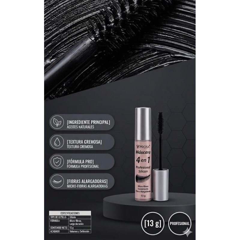 GAERO GLOBAL SOLUTION Mascara para Pestañas Rimel Microfibras 4 en