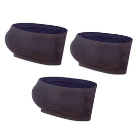 Lemef Women Seamless Bandeau Strapless Bras Stretch Tube Top with Removable Pads (3 * Black, Small)