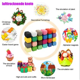 Modelling Clay Multicoloured Modelling Compound, 12 Colour Air-Drying Modelling Compound, Children's Toy Gifts Boys Girls 3 4 5 6 7 8-12 Years Old